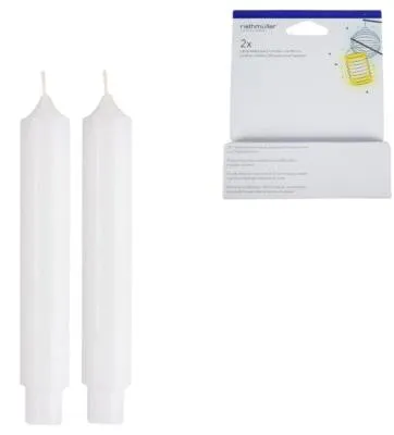 Image de Bougies pour photophores Amscan, blanches, 1,8 x 10,5 cm, lot de 2 | 40 pièces