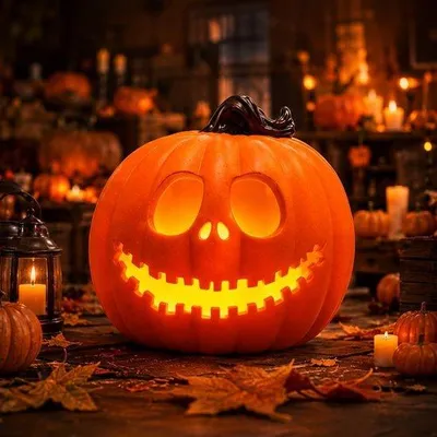 Productafbeelding van Decoratieve pompoenen, Halloween-decoratie, pompoenverlichting