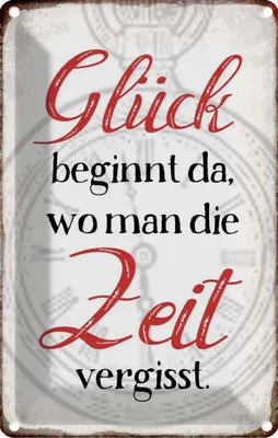 Produktbild von vianmo Blechschild 30x20 cm Glück da wo man Zeit vergisst Dekoration Spruch Zitat