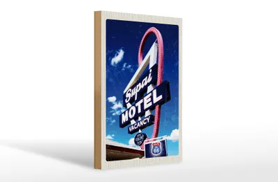 Produktbild von Holzschild Reise 20x30cm Amerika USA Route 66 Supai Motel