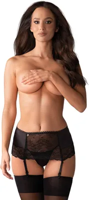 Produktbild von Obsessive – Miamor Strumpfgürtel mit String – Schwarz