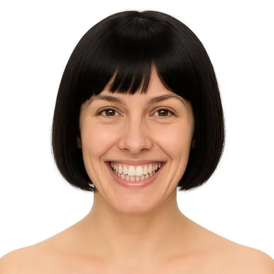 Produktbild von Bob Perücke Wig (Schwarz) – Kurzhaarperücke Pagenkopf Retro neon Cabaret & Charleston – für Fasching & Karneval