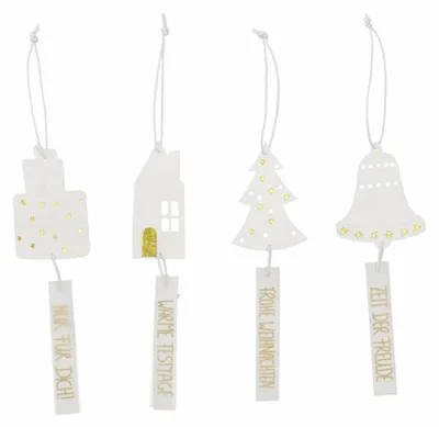 Produktbild von Geschenkanhänger "Frohe Weihnachten" 4er Set