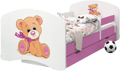 Obrázek produktu pro Dětská postýlka s zásuvkou - postýlka pro batolata - bezpečná postýlka - zásuvka a ochrana proti vypadnutí - 190x90 cm - růžová