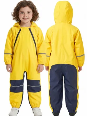 Produktbild von Solidchoice – Wasserdichte Regenbekleidung für Kinder mit doppelter Reißverschlussleiste