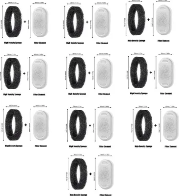 Produktbild von INF Ersatzfilter für Haustierbrunnen - 10 Baumwollfilter + 10 Schwammfilter