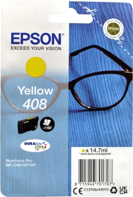 Produktbild von Epson Singlepack Yellow 408 DURABrite Ultra Ink, Standardertrag, Gelb, Tinte auf Pigmentbasis, 14,7 ml, 1 Stück(e), Einzelpackung