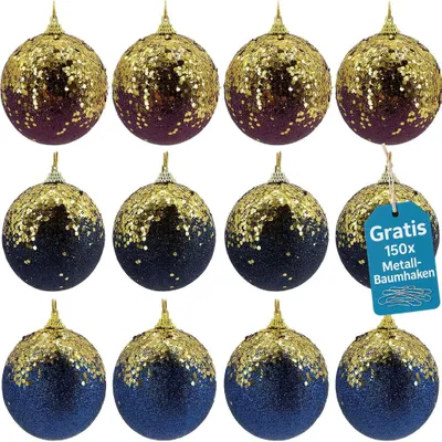 Produktbild von Weihnachtskugeln 12er Set Plastik Christbaumkugeln Christbaumschmuck Kugeln 2598
