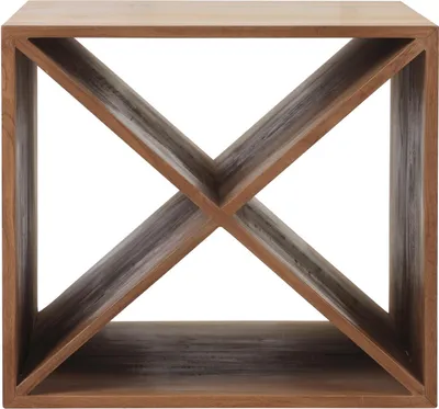 Produktbild von Teako Design Weinregal Schrankeinsatz Teak Massivholz 60x38x43cm