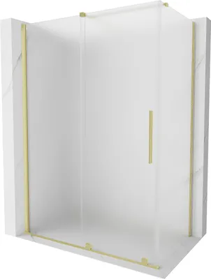 Produktbild von Mexen Velar Schiebeduschkabine 160 x 80 cm, Frost, Gold gebürstet - 871-160-080-31-55