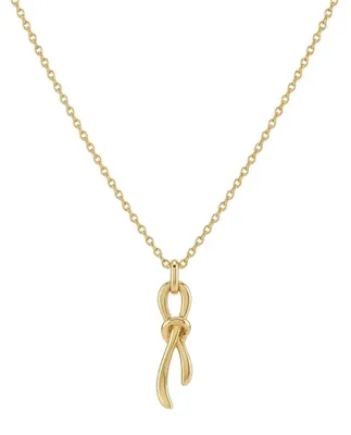 Produktbild von Suzan Gold® 925 Sterling Silber Halskette Damen Knoten Anhänger elegant filigran wasserfest Geschenk Knot Pendant Necklace hochwertig
