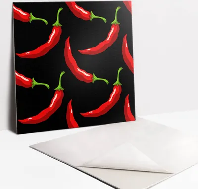 Produktbild von Fliesenaufkleber Set für Bad und Küche - 9 Fliesen Selbstklebend PVC - 30 x 30 - Chili -Pfeffer