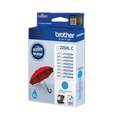 Zdjęcie produktu dla Brother LC225XLCBP, Cyjan, 1 szt., 1200 stron(y), Jednopak