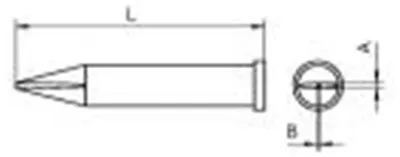 Produktbild von Weller XT H, Lötspitze, Weller, WP120, 1 Stück(e), 0,8 mm, 0,4 mm