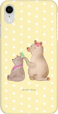 Produktbild von Mr. & Mrs. Panda Iphone XR Handyhülle Bär Kind - Gelb Pastell - Geschenk, Mama, Muttertag, Familie, Premium Kunststoff, Handy Case, Mutter
