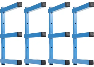 Produktbild von Garage Lagerregal Schwerlaststahl Blau 3 Schichten Wandmontage 4er Pack