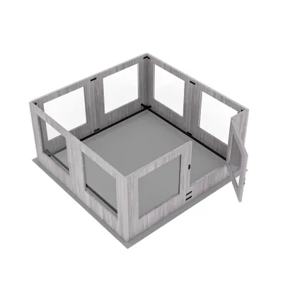 Image de Caisse de mise bas pour chien 120x118x60 cm – Parc XXL pour chiots en bois et verre trempé, enclos robuste avec tapis de sol imperméable pour intérieu