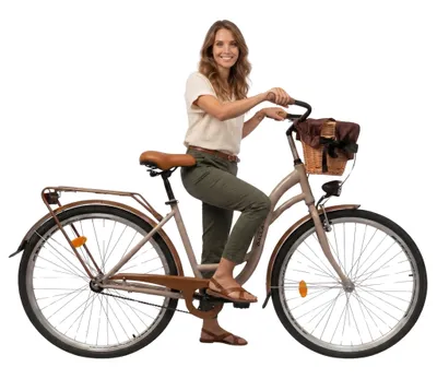 Produktbild von Dallas Bike Fahrrad Mit Weidenkorb - Damenfahrrad 28 Zoll - 1-Gang Rücktritt - Rahmen M 18" - Braun