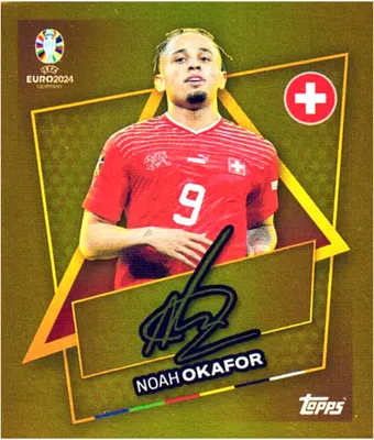 Produktbild von Topps UEFA EURO 2024 Fußball EM Sammelsticker - Gold Signature Sticker - Noah Okafor