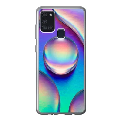 Produktbild von MuchoWow® Handyhülle Schutzhülle Hülle für Samsung Galaxy A21s Wasser - Regenbogen - Abstrakt Silikon Softcase Handy Hülle - Hartschale