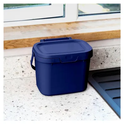 Produktbild von Komposteimer für die Küche, 4,5 Liter, aus recyceltem Kunststoff, Ökoblau