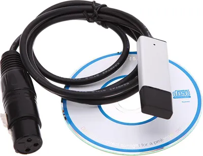 Obrázek produktu pro Lixada USB na DMX rozhraní Adaptér LED DMX512 Počítač PC Stage Lighting Controller Stmívač