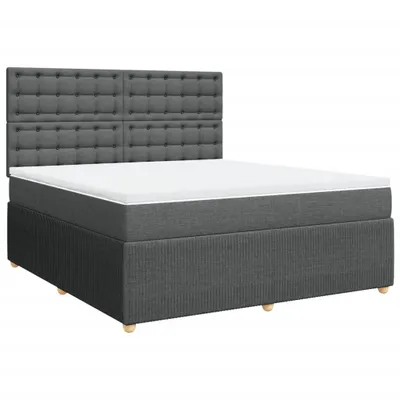 Produktbild von Boxspringbett mit Matratze Dunkelgrau 180x200 cm Stoff