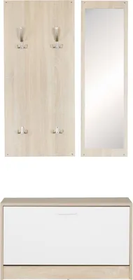 Produktbild von Wand-Garderobe JANA mit Spiegel & Schuhschrank Spanplatte