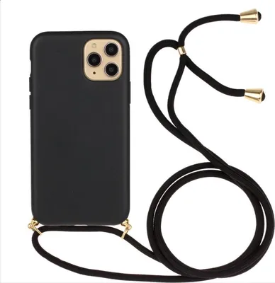 Produktbild von CHPN - iPhone 13 mini Hülle - Schwarz - Mit Kordel - Geeignet für Apple iPhone 13 mini - Handyhülle - Handyhülle - iPhone Hülle - Handyhülle - Handyhülle mit Kordel
