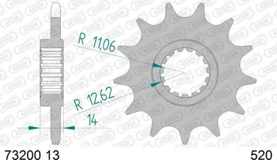 Produktbild von AFAM Stahl Standard Ritzel vorne - 520