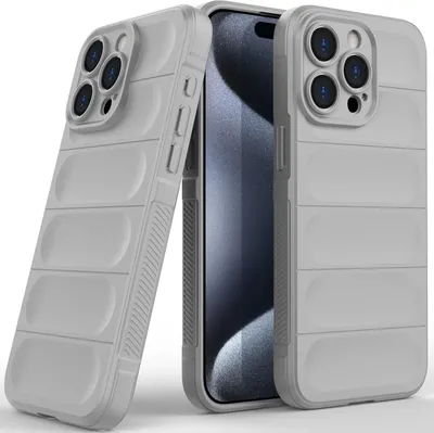 Image de Coque pour iPhone 15 Pro Max Coque de protection antichoc en silicone TPU souple Gris