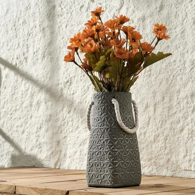Image de Omgoods - Vase en céramique gris ardoise pour décoration
