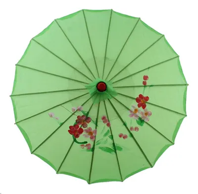 Produktbild von Deko Schirm klein 022b aus Kunstfaser wasserfest grün Bambus Ø55 cm
