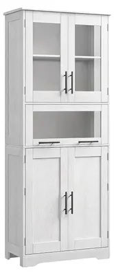 Produktbild von Badezimmerschrank, 5 Türen, verstellbare Regale, WEISS