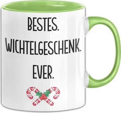 Produktbild von Wichtelgeschenk Tasse Geschenk bis 20€ Schrottwichtelgeschenk Schrottwichteln Süßigkeit (Grün)