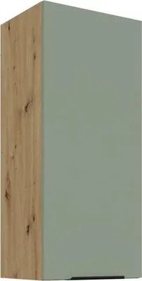 Produktbild von Hoher Wandschrank LUNARA – Breite 40 cm, grün/Eiche (handwerklich)