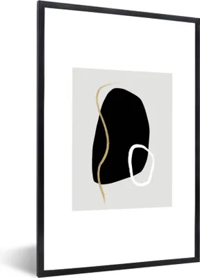 Produktbild von MuchoWow® Gerahmtes Poster Minimalismus - Abstrakt - Design 40x60 cm - Poster mit Schwarzem Bilderrahmen Wandposter Rahmen Foto Bilder - Papierdruck - Wandbilder