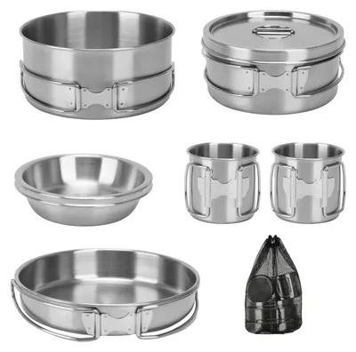 Imagen del producto de Omgoods - Juego de cocina para camping - Mini juego de cocina para picnic de 8 piezas, ideal para camping
