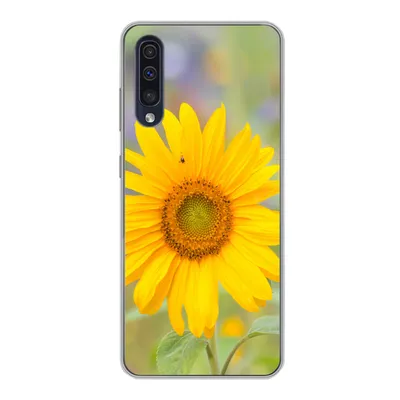 Produktbild von MuchoWow® Handyhülle Schutzhülle Hülle für Samsung Galaxy A30s Blumen - Sonnenblume - Gelb Silikon Softcase Handy Hülle - Karteninhaber