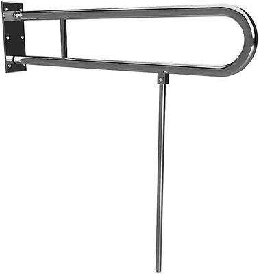 Produktbild von BELP Stützklappgriff in U-Form mit Standfuß Edelstahl poliert 100x800x866 mm, 120 kg Traglast für Bad & WC >> zum Bohren