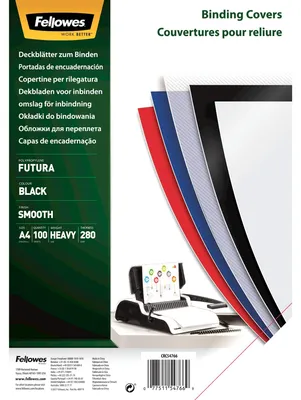 Obrázek produktu pro Fellowes 5476603, A4, Polypropylen (PP), Černá, 0,3 mm, 210 mm, 298 mm