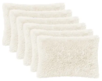 Zdjęcie produktu dla Pokrowce na poduszki vidaXL, 6 sztuk, HEERLEN, białe, 50 x 70 cm, polar PV