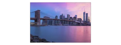 Produktbild von Muralo Fototapete Architektur 405 (B) x 270 (H) cm Vliestapete Wand Tapete Fluss BrückeNew York Wolkenkratzer Wohnzimmer Schlafzimmer moderne Wandbild Abstraktion Wand Dekoration