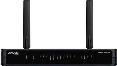 Produktbild von SD-WAN VoIP Gateway mit VDSL2/ADSL2+-Modem (Annex A/B/J/M), 1x SFP/TP, 1x WAN-Eth. zum Anschluss ext. Modems, Dual-Band Con. Wi-Fi 6, ISDN-VoIP- & Analog-Wandl., IPSec-VPN (5 Kan./opt. 25), LB, QoS, 2x ISDN S0 (NT), 2x analog, USB, 4x GE