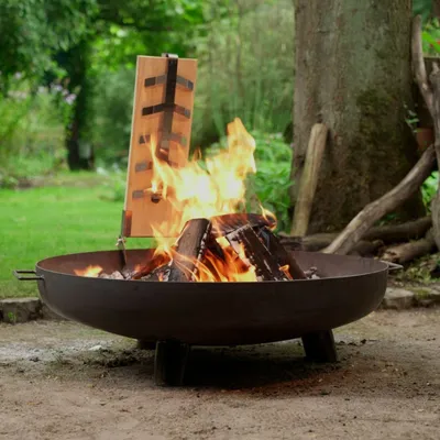 Produktbild von BonFeu BonBowl Plus Feuerschale 100 cm - Feuerschalen für den Garten - Feuerstelle Outdoor & Feuertonne - Feuerschale mit opt. Grillrost aus hochwertigem Cortenstahl - Feuerkorb für den Garten - 100x100x23.5cm