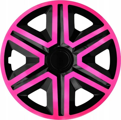 Produktbild von NRM Radkappen Action Rosa-Schwarz 14" Zoll. (4 x Universal Radzierblenden/Radkappen)
