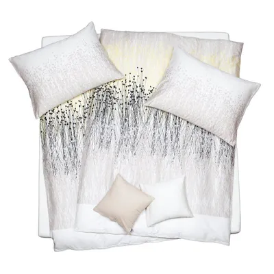 Obrázek produktu pro SCANquilt povlečení SATÉN DESIGN grass béžovožlutočerná 100% dlouhovlákná česaná bavlna 140 x 200/70 x 90 cm