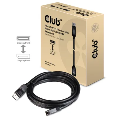 Produktbild von Club3D DisplayPort-Kabel 1.4 Verlängerung 3m 8K60HZ St/Bu retail