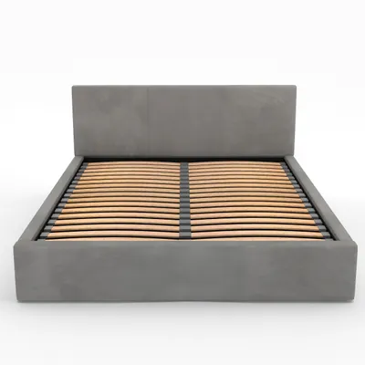 Produktbild von Muralo POLSTERBETT für Schlafzimmer Polsterbett mit Bettkasten Bett mit Polsterkopfteil Doppelbett 160x200 Bett mit Stauraum Grau
