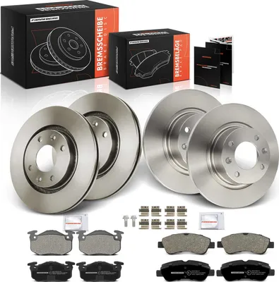 Image de Frankberg 4x disques de frein 8x plaquettes de frein essieu avant essieu arrière pour Citroën Xsara Xsara Break Xsara Peugeot 206 CC 206 206 SW